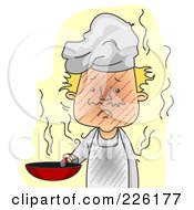 Chef Covered In Soot Ohlding A Pan