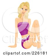 Royalty Free RF Clipart Illustration Of A Beautiful Woman Sitting In Short Shorts