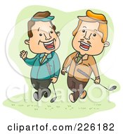 Poster, Art Print Of Two Businessmen Talking And Playing Golf