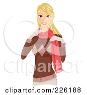 Beautiful Woman Dressed In Warm Winter Clothes