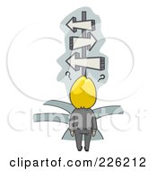 Royalty Free RF Clipart Illustration Of A Confused Businessman Trying To Choose A Path