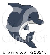 Poster, Art Print Of Cute Dark Dolphin