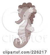 Royalty Free RF Clipart Illustration Of A Cute Brown Seahorse by BNP Design Studio