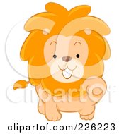 Royalty Free RF Clipart Illustration Of A Cute Lion Lifting A Paw
