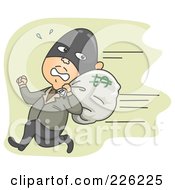 Poster, Art Print Of Robber Running Away With A Money Bag