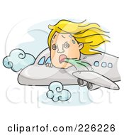 Poster, Art Print Of Woman Puking Out Of An Airplane Window