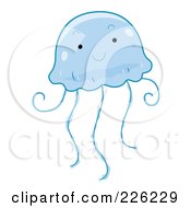 Poster, Art Print Of Cute Blue Jellyfish
