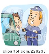 Poster, Art Print Of Police Man Giving A Driver A Ticket