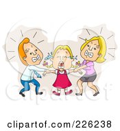 Poster, Art Print Of Parents Fighting Over Custody Of Their Daughter