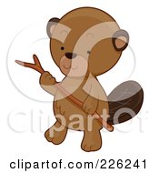 Poster, Art Print Of Cute Beaver Carrying A Stick