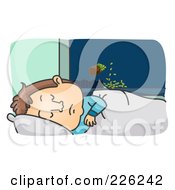 Royalty Free RF Clipart Illustration Of A Man Sleeping And Making Money