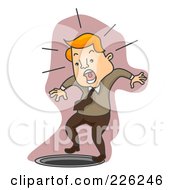 Royalty Free RF Clipart Illustration Of A Businessman Falling Into A Manhole
