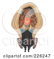 Royalty Free RF Clipart Illustration Of A Wild West Cowboy Steering A Wagon by BNP Design Studio
