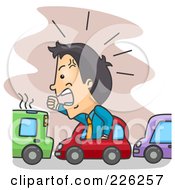 Poster, Art Print Of Frustrated Businessman With Road Rage