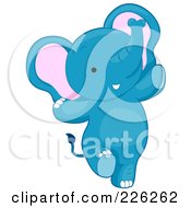Poster, Art Print Of Cute Blue Baby Elephant Dancing