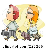 Poster, Art Print Of Couple Walking With Luggage