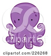 Royalty Free RF Clipart Illustration Of A Cute Purple Octopus