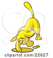 Clipart Illustration Of A Yellow Tick Hound Dog Digging A Hole
