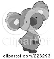Royalty Free RF Clipart Illustration Of A Cute Gray Koala by BNP Design Studio