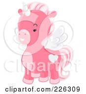 Cute Pink Winged Unicorn Prancing