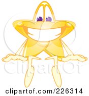 Poster, Art Print Of Star School Mascot Sitting On Top Of A Blank Sign