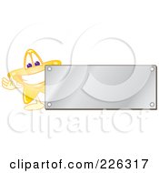 Poster, Art Print Of Star School Mascot Logo Over With A Blank Silver Plaque
