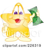 Star School Mascot Holding Cash