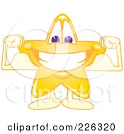 Poster, Art Print Of Star School Mascot Grinning And Flexing