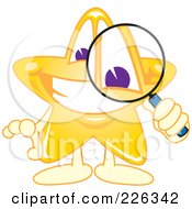 Star School Mascot Using A Magnifying Glass