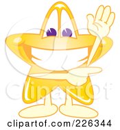 Poster, Art Print Of Star School Mascot Waving And Pointing