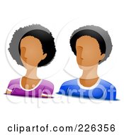 Poster, Art Print Of Digital Collage Of Male And Female African American Avatars