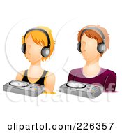 Poster, Art Print Of Digital Collage Of Male And Female Dj Avatars