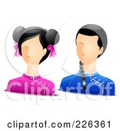 Poster, Art Print Of Digital Collage Of Chinese Male And Female Avatars