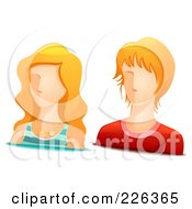 Poster, Art Print Of Digital Collage Of Blond Male And Female Avatars