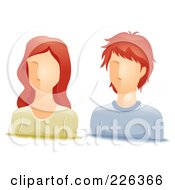 Poster, Art Print Of Digital Collage Of Red Haired Male And Female Avatars