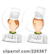 Poster, Art Print Of Digital Collage Of Male And Female Chef Avatars