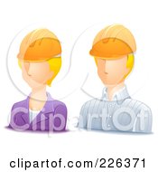 Poster, Art Print Of Digital Collage Of Male And Female Engineer Avatars