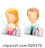 Poster, Art Print Of Digital Collage Of Male And Female Doctor Avatars