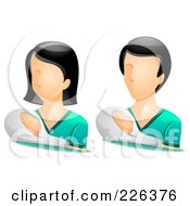 Poster, Art Print Of Digital Collage Of Male And Female Pediatrician Avatars