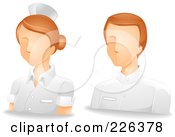 Poster, Art Print Of Digital Collage Of Male And Female Nurse Avatars