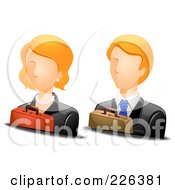 Poster, Art Print Of Digital Collage Of Male And Female Business Avatars