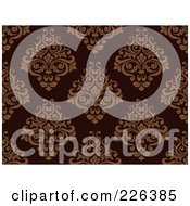 Poster, Art Print Of Brown Damask Pattern