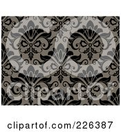 Poster, Art Print Of Black And Toupe Seamless Damask Background Pattern