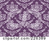 Poster, Art Print Of Purple Seamless Damask Background Pattern - 1