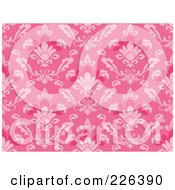 Poster, Art Print Of Pink Seamless Damask Background Pattern - 1
