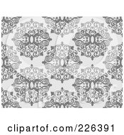 Poster, Art Print Of Gray Seamless Damask Background Pattern