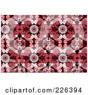 Poster, Art Print Of Red Seamless Damask Background Pattern