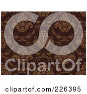 Poster, Art Print Of Brown Damask Background Pattern