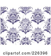 Poster, Art Print Of Purple Seamless Damask Background Pattern - 2