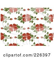 Royalty Free RF Clipart Illustration Of A Red Floral Pattern On White Background